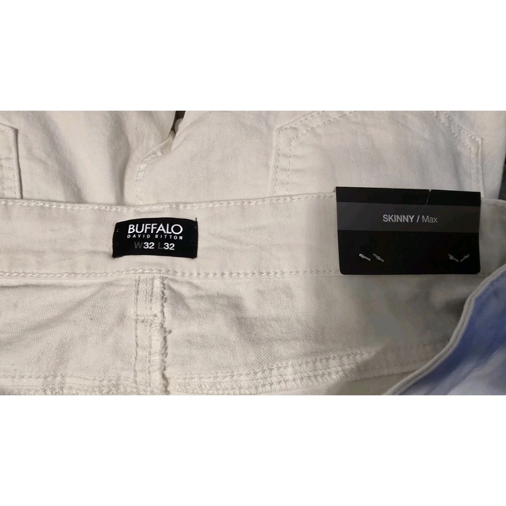 Buffalo David Bitton Jeans Skinny Max Stretch Mens 32x32 (32x31) White NWT Indie - Picture 6 of 11